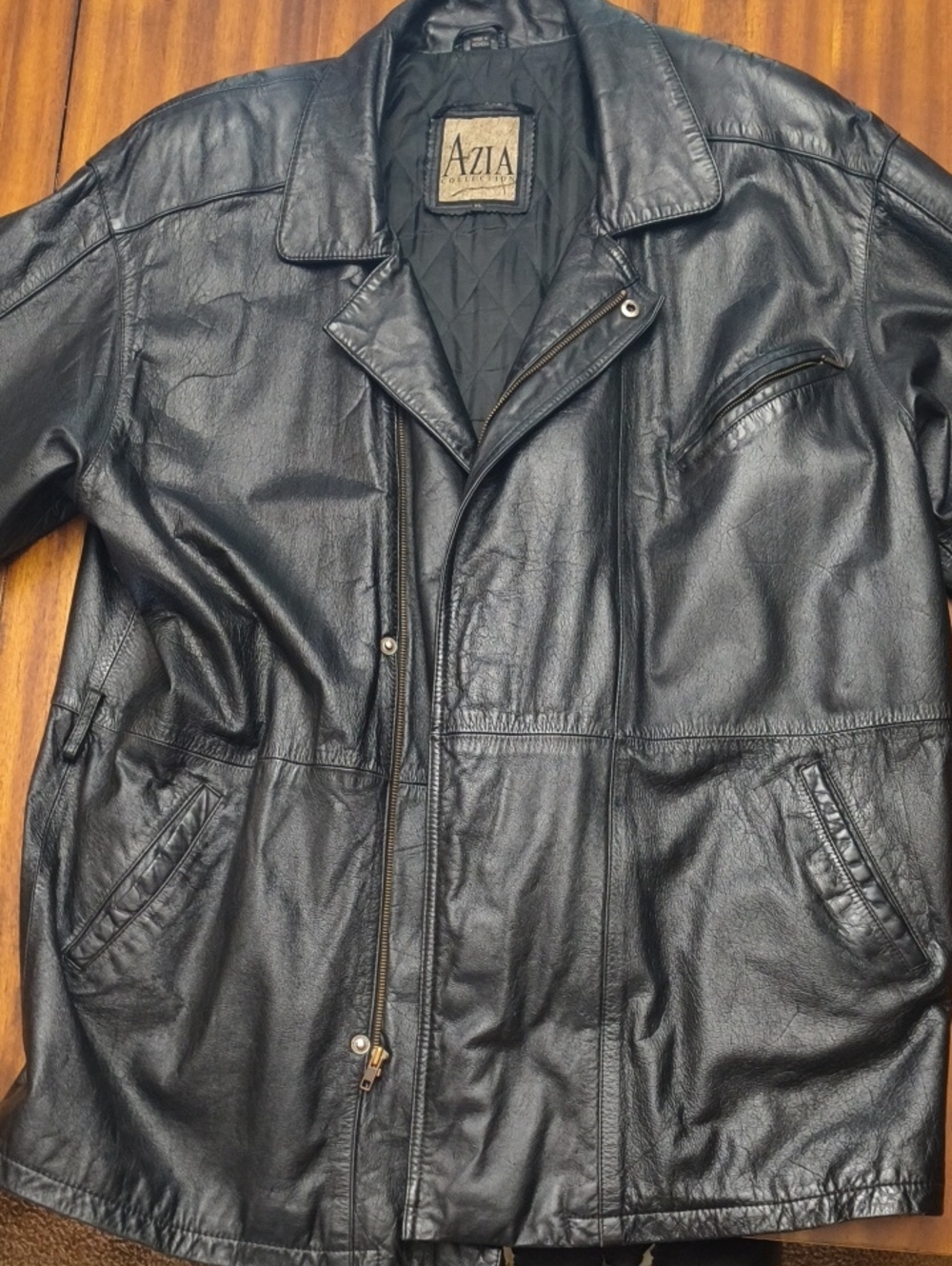 Azia Collection Men's Black Leather Jacket
